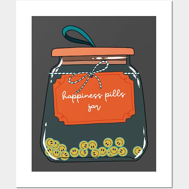 Happiness pills jar Wall Art by UnikRay